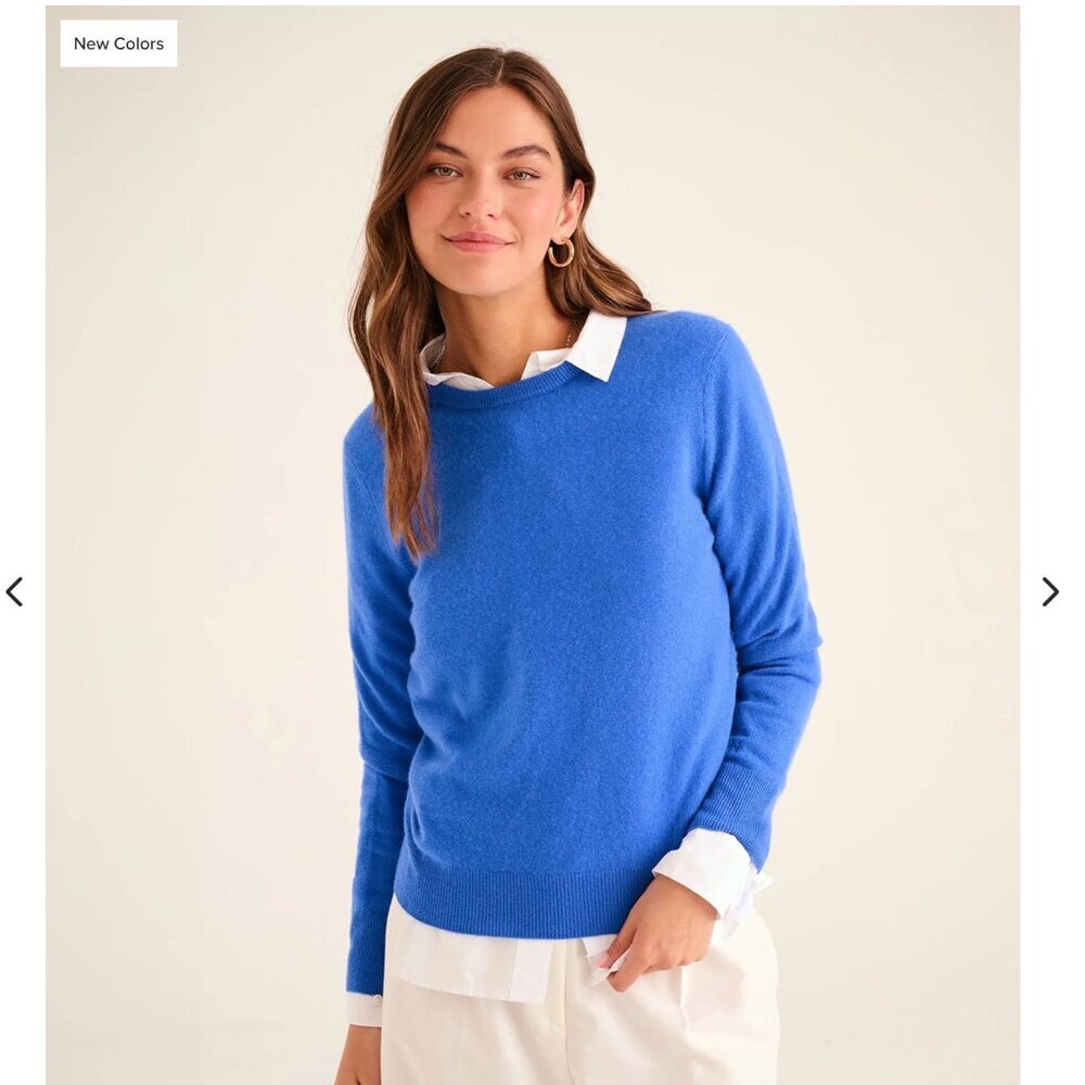 Naadam Crewneck The Original Cashmere Knit Cobalt Blue Sweater sz XS